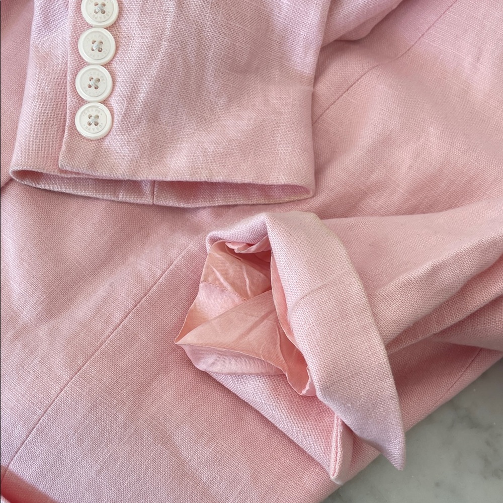 CHAPS Soft Pink Women's Linen Lined Jacket 10 - Picture 14 of 17